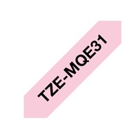 BROTHER Originální páska Brother TZe-MQE31- černá na pastelové růžové - 12 mm