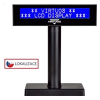 Virtuos LCD zákaznický displej Virtuos FL-2026MB 2x20, USB, černý