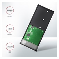 BAZAR - AXAGON EEM2-SBC, USB-C 3.2 Gen 2 - M.2 SATA SSD kovový RAW box, bezšroubkový - Po opravě (Komplet)