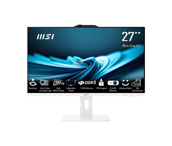 MSI AIO PRO AP272P 14M-606XEU, Intel Core i5-14400, Chipset H610, 27" LCD, 1x 8GB DDR5, 512GB SSD, Wi-Fi, BT, W11P, bí