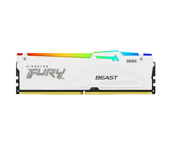 KINGSTON DIMM DDR5 32GB 6400MT/s CL32 Non-ECC FURY Beast RGB XMP, Bílá