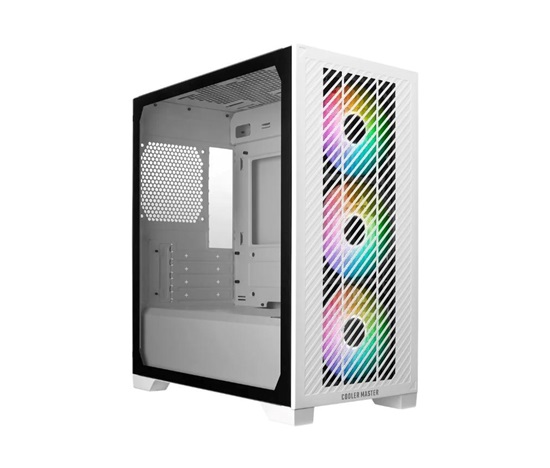 Cooler Master case Elite 301, mini-ITX, 3x 120mm ARGB Fan, bez zdroje, bílá