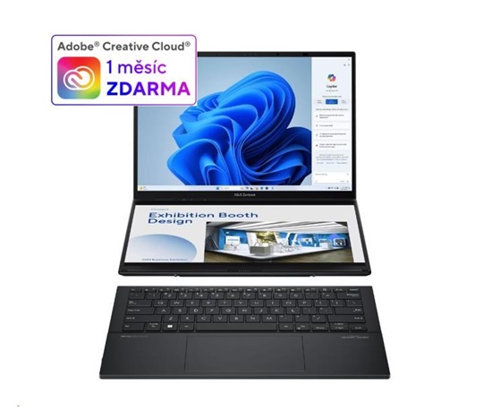 ASUS NTB Zenbook 14 Duo OLED (UX8406MA-OLED085X), Ultra 7-155H, 14" 2880 x 1800, 16GB, 1TB SSD, IntelArc, W11 Pro, Black