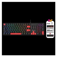 A4tech Bloody Klávesnice  S510R, herní klávesnice, mechanická, drátová, Red Switch, CZ/SK, Černá