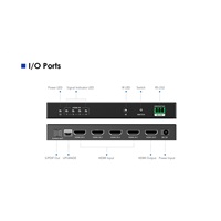 PremiumCord HDMI switch 4:1 s podporou rozlišení 8K@60Hz,4K@120Hz, 1080P, HDR, s dálkovým ovladačem