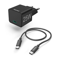 Hama set: rychlá USB nabíječka USB-C PD/QC 25 W + kabel USB C-C 1,5 m