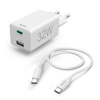 Hama set: rychlá USB nabíječka USB-C PD/QC, USB-A, 32 W + kabel USB C-C 1 m