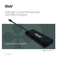 Club3D hub 1xUSB-C na 4xUSB-C, 10Gbps port, PD 3.0