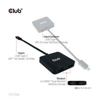 Club3D Video hub MST USB-C na 2xHDMI + USB-C PD 3.0, 4K60Hz