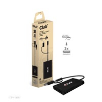 Club3D Video rozbočovač USB-C (USB-A adaptér) na 2xDP 4K60Hz Video splitter