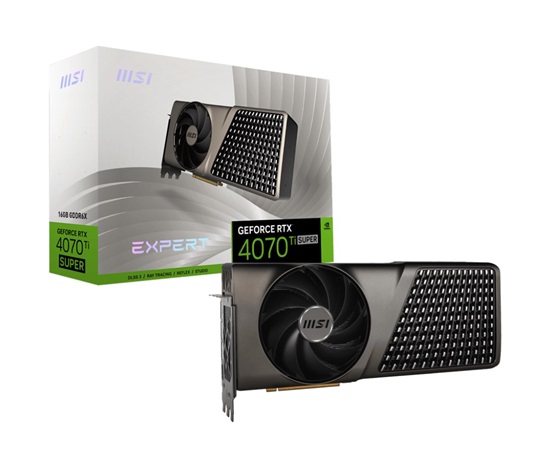 MSI VGA NVIDIA GeForce RTX 4070 Ti SUPER 16G EXPERT, 16G GDDR6X, 3xDP, 1xHDMI