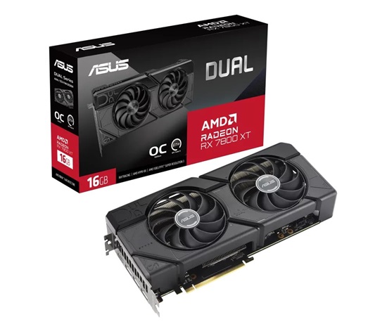 ASUS VGA  AMD Radeon RX 7800 XT DUAL OC 16G, 16G GDDR6, 3xDP, 1xHDMI