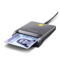 AXAGON CRE-SM3T, USB-A FlatReader čtečka kontaktních karet Smart card (eObčanka), kabel 1.3m