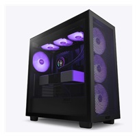 NZXT skříň H7 Flow RGB edition / ATX / 3x 140 mm fan / USB-C / 2x USB / prosklená bočnice / mesh panel / RGB / černá