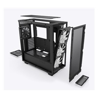 NZXT skříň H7 Flow RGB edition / ATX / 3x 140 mm fan / USB-C / 2x USB / prosklená bočnice / mesh panel / RGB / černá