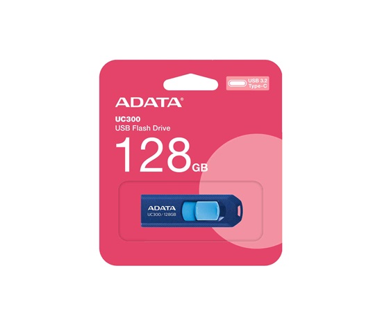 ADATA Flash Disk 128GB UC300, USB-C 3.2, modrá