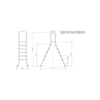 CF bazénové schůdky 150 cm - nerezová ocel