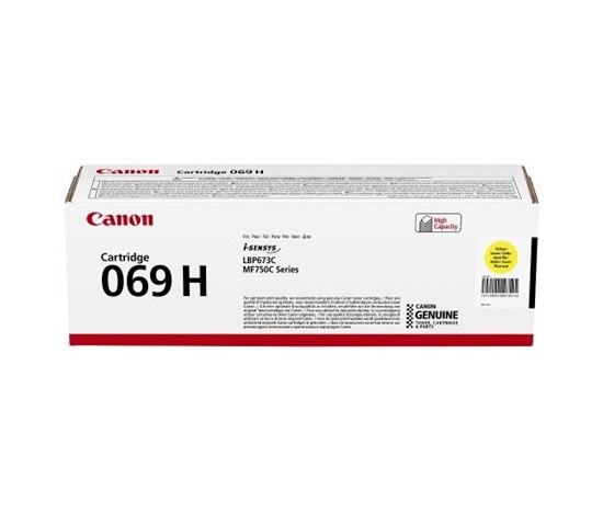 Canon TONER CRG 069Y H žlutý pro LBP673Cdw, MF752Cdw a MF754Cdw (5 500 str.) BAZAR/POŠKOZENÝ OBAL