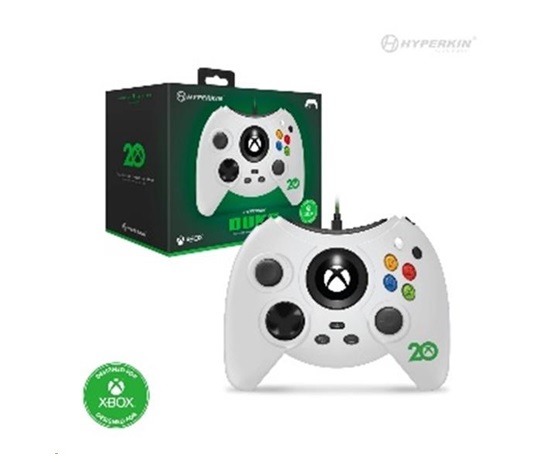 Hyperkin Duke Wired Controller for Xbox Series|One/Win 11|10 (Xbox 20th White) Licensed by Xbox