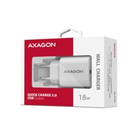 AXAGON ACU-QC18W, nabíječka do sítě 18W, 1x port USB-A, QC3.0/AFC/Apple, bílá