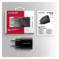 AXAGON ACU-QC18, nabíječka do sítě 18W, 1x port USB-A, QC3.0/AFC/Apple, černá