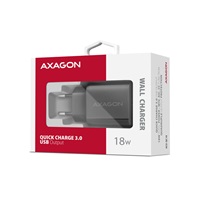 AXAGON ACU-QC18, nabíječka do sítě 18W, 1x port USB-A, QC3.0/AFC/Apple, černá