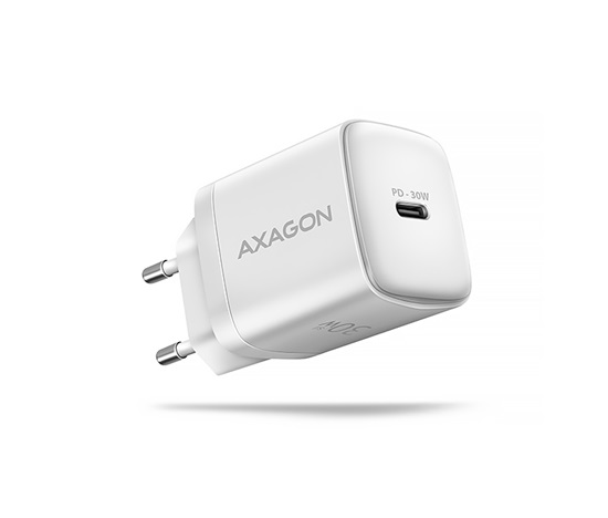 AXAGON ACU-PD30W, Sil nabíječka do sítě 30W, 1x port USB-C, PD3.0/PPS/QC4+/SFC/AFC/Apple, bílá