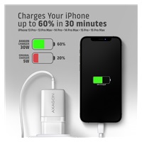AXAGON ACU-PD30W, Sil nabíječka do sítě 30W, 1x port USB-C, PD3.0/PPS/QC4+/SFC/AFC/Apple, bílá