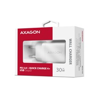 AXAGON ACU-PD30W, Sil nabíječka do sítě 30W, 1x port USB-C, PD3.0/PPS/QC4+/SFC/AFC/Apple, bílá