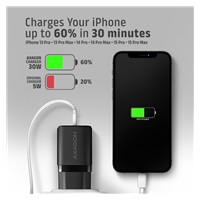 AXAGON ACU-PD30, Sil nabíječka do sítě 30W, 1x port USB-C, PD3.0/PPS/QC4+/SFC/AFC/Apple, černá