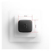 AXAGON ACU-PD30, Sil nabíječka do sítě 30W, 1x port USB-C, PD3.0/PPS/QC4+/SFC/AFC/Apple, černá