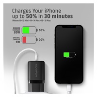 AXAGON ACU-PD20, nabíječka do sítě 20W, 1x port USB-C, PD3.0/PPS/QC4+/AFC/Apple, černá