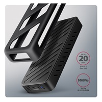 AXAGON EEM2-20G, USB-C 20Gbps - M.2 NVMe SSD kovový ARMORED box
