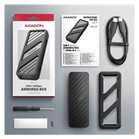 AXAGON EEM2-20G, USB-C 20Gbps - M.2 NVMe SSD kovový ARMORED box