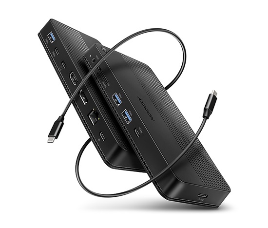 AXAGON HMC-U4, USB4 40Gbps dock, 3x USB-A, 2x USB-C, HDMI & DP 8K/30Hz, RJ-45, SD/mSD, audio, PD 100W, kabel USB-C 80cm