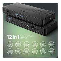 AXAGON HMC-U4, USB4 40Gbps dock, 3x USB-A, 2x USB-C, HDMI & DP 8K/30Hz, RJ-45, SD/mSD, audio, PD 100W, kabel USB-C 80cm