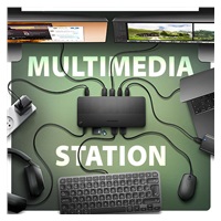 AXAGON HMC-U4, USB4 40Gbps dock, 3x USB-A, 2x USB-C, HDMI & DP 8K/30Hz, RJ-45, SD/mSD, audio, PD 100W, kabel USB-C 80cm