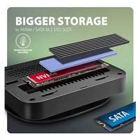 AXAGON HMC-UFO, USB 10Gbps hub, 2x USB-A, USB-C, HDMI 4k/60, RJ-45, M.2 slot, SD/mSD, audio, PD 100W, kabel USB-C 65cm