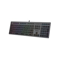 A4tech Klávesnice FX60, Podsvícená barevná, USB, CZ, šedá