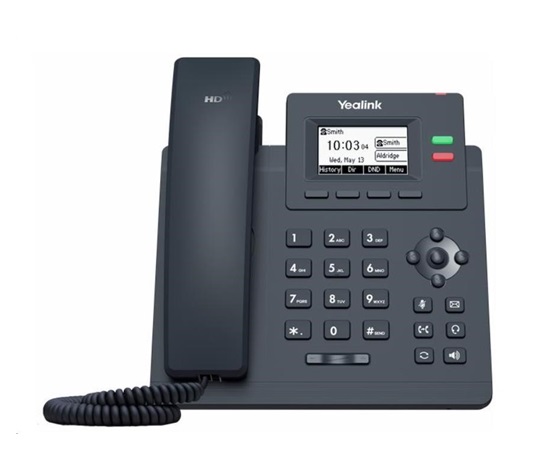 Yealink SIP-T31W WiFi telefon, s napájecím adaptérem, 2,3" 132x64 grafický, 2x RJ45 10/100, 2x SIP