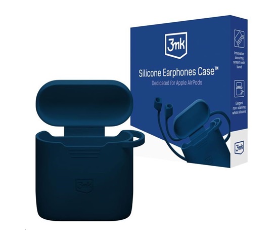 3mk silikonové pouzdro Silicone AirPods Case pro Apple AirPods 2nd gen., modrá