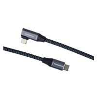 PREMIUMCORD USB-C zahnutý kabel (USB 3.2 Gen2x2, 5A, 100W, 20Gbit/s) 3m, Šedá