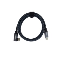 PREMIUMCORD USB-C zahnutý kabel (USB 3.2 Gen2x2, 5A, 100W, 20Gbit/s) 3m, Šedá