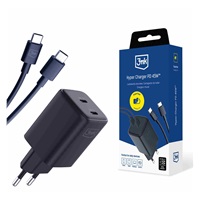 3mk síťová nabíječka Hyper Charger PD 45W+USB Cable C to C Black