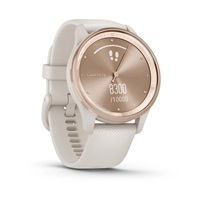 Garmin vívomove® Trend, Nerezová luneta Peach Gold, pouzdro Ivory, silikonový řemínek
