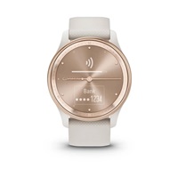 Garmin vívomove® Trend, Nerezová luneta Peach Gold, pouzdro Ivory, silikonový řemínek
