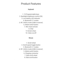 DELL KLÁVESNICA Premier Collaboration Keyboard and Mouse - KM900 - US International (QWERTY)