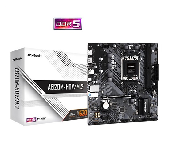 BAZAR - ASRock MB Sc AM5 A620M-HDV/M.2, AMD A620, 2xDDR5, HDMI, DP - Po opravě (Bez příšlušenství)