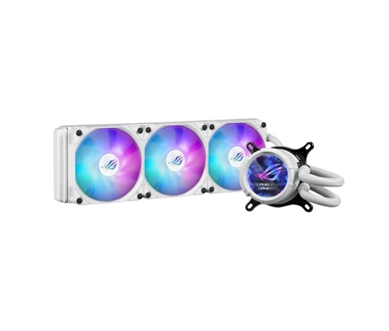ASUS vodní chladič CPU AIO ROG STRIX LC III 360 ARGB LCD WHITE, 3x120mm, LCD Displej, LGA1851, AM5, bílá