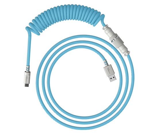 HyperX USB-C Coiled Cable Light Blue-White - Příslušenství ke klávesnici